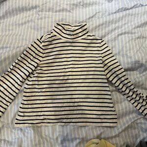 Madewell Black and White Striped Turtleneck